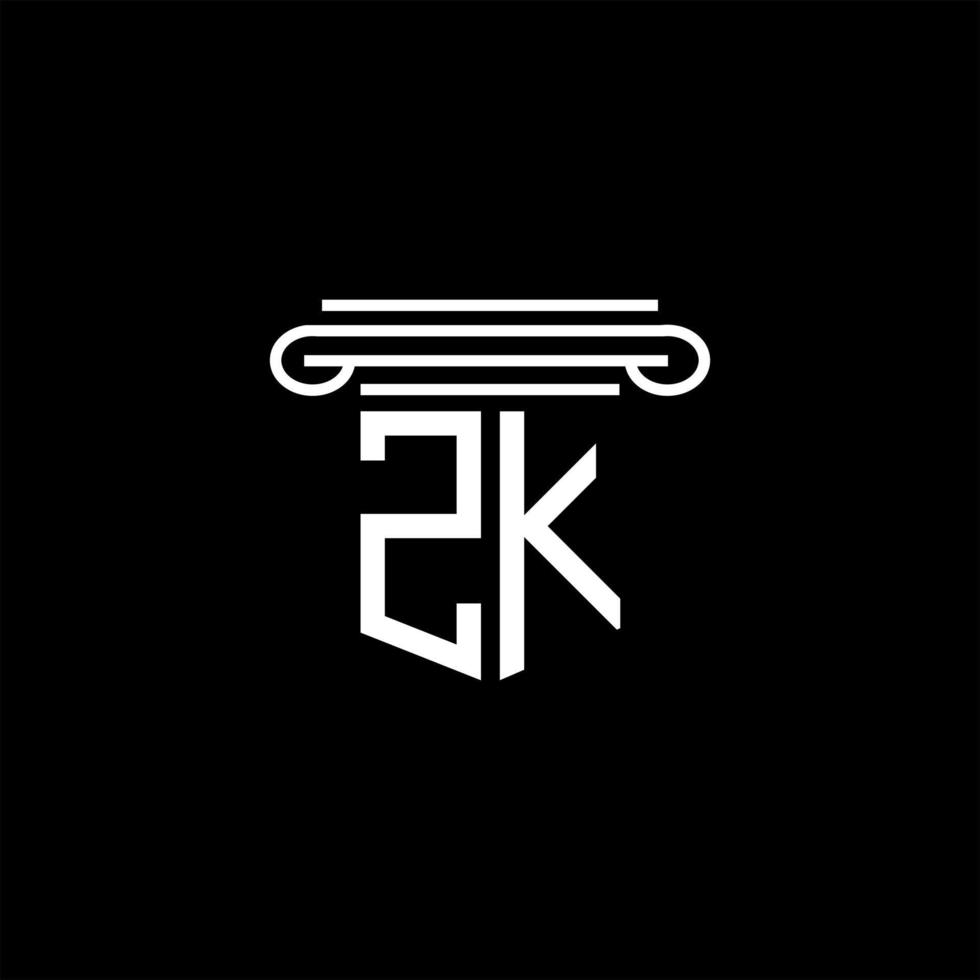 diseño creativo del logotipo de la letra zk con gráfico vectorial vector