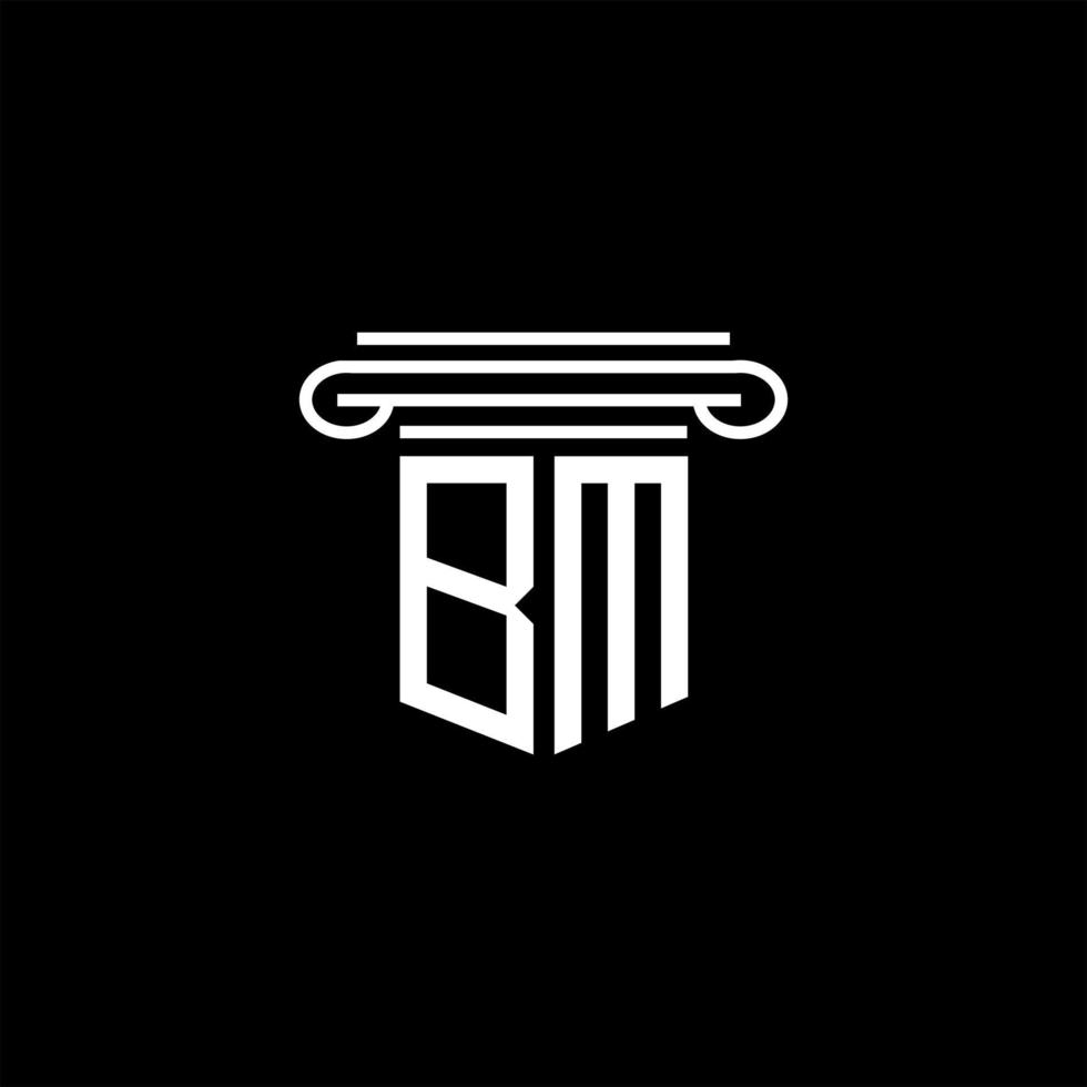 diseño creativo del logotipo de la letra bm con gráfico vectorial vector