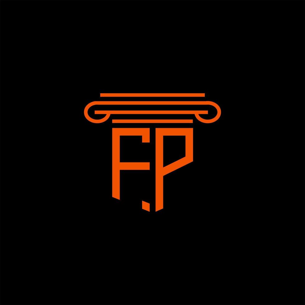 diseño creativo del logotipo de la letra fp con gráfico vectorial vector