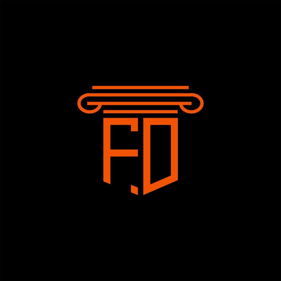 diseño creativo del logotipo de la letra fd con gráfico vectorial vector