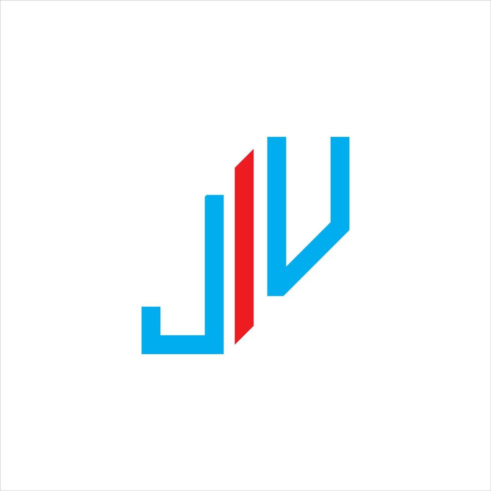 Diseño creativo del logotipo de la letra ju con gráfico vectorial vector