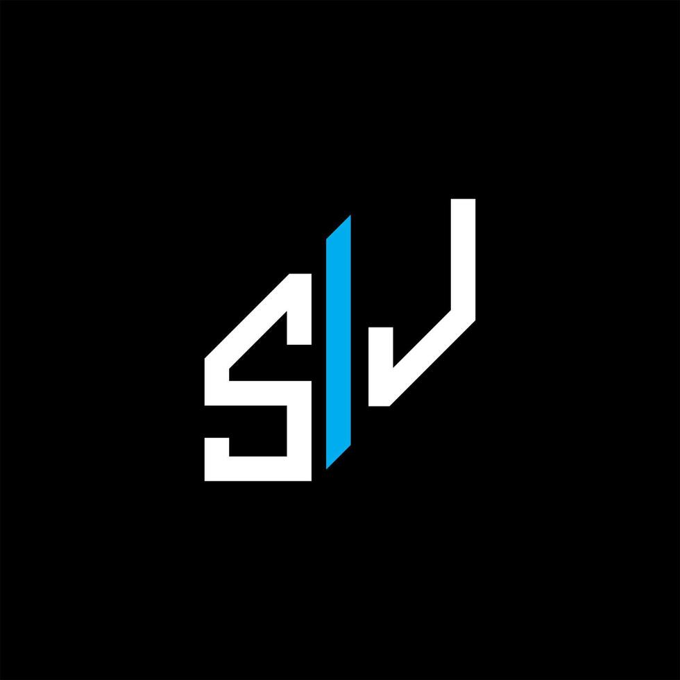 Diseño creativo del logotipo de la letra sj con gráfico vectorial vector