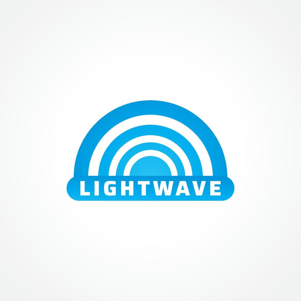 Light Wave Logo Design Concept for Lighting Professional Company, Laser Art Show, Multimedia Event, Power and Energy or etc. Blue and White Color vector