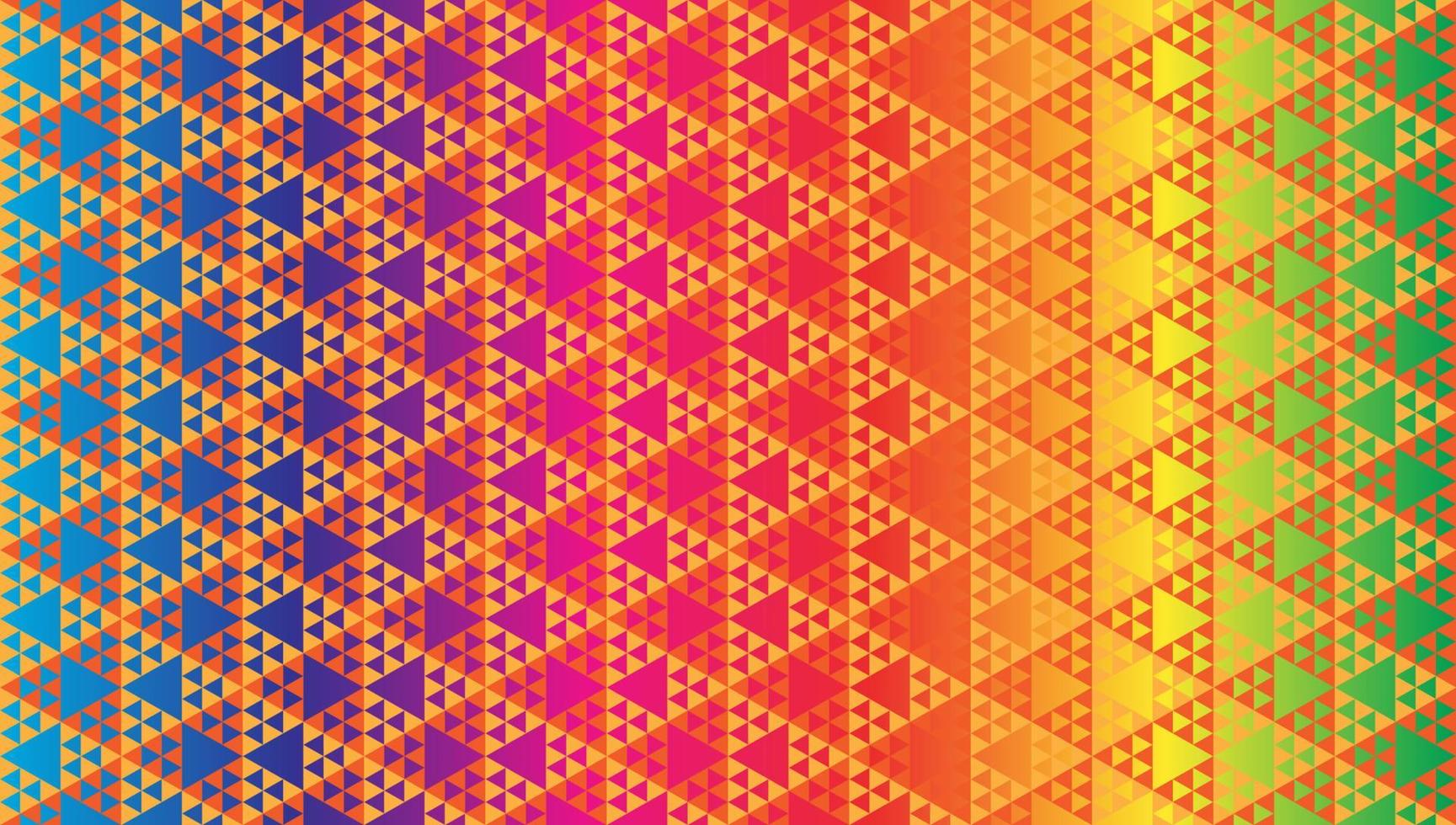 Triangular Shapes Wallpaper. Abstract Triangles Ornament  Vector Illustration. Geometric Seamless Pattern Design Template. Beige Orange Brown, Multicolor Gradient.