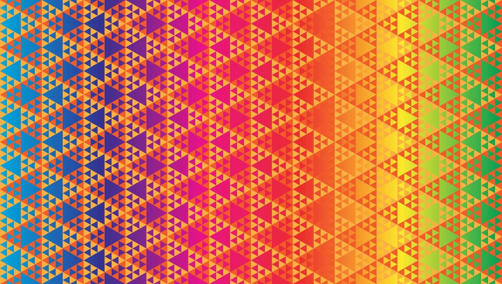 Triangular Shapes Wallpaper. Abstract Triangles Ornament  Vector Illustration. Geometric Seamless Pattern Design Template. Beige Orange Brown, Multicolor Gradient.