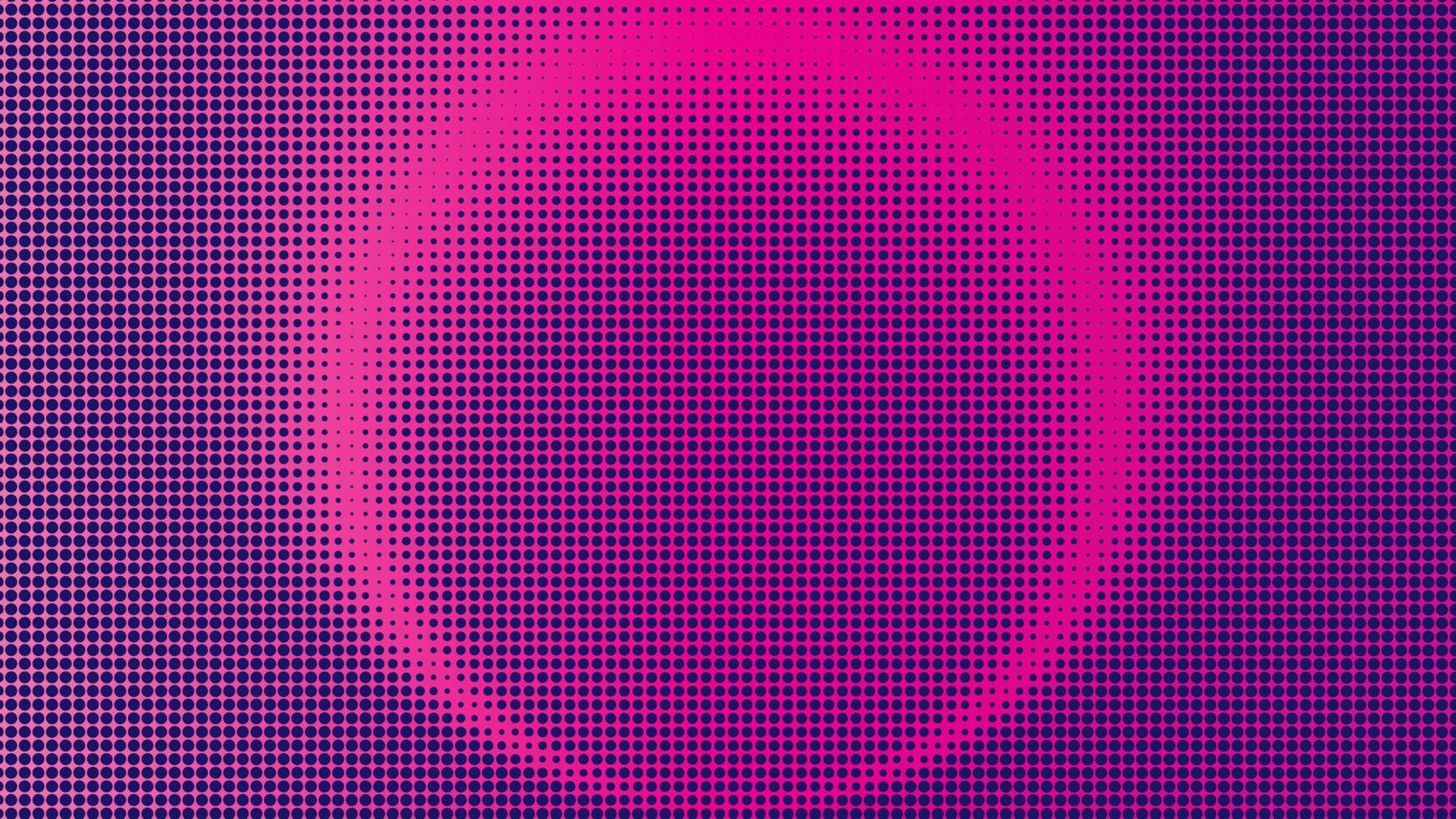 plantilla de diseño de fondo de semitono radial colorido, arte pop, ilustración de patrón de puntos abstractos, elemento de textura moderno, ornamento de semitono de anillo, papel tapiz de gradación violeta rosa magenta violeta vector