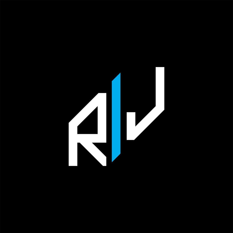 diseño creativo del logotipo de la letra rj con gráfico vectorial vector