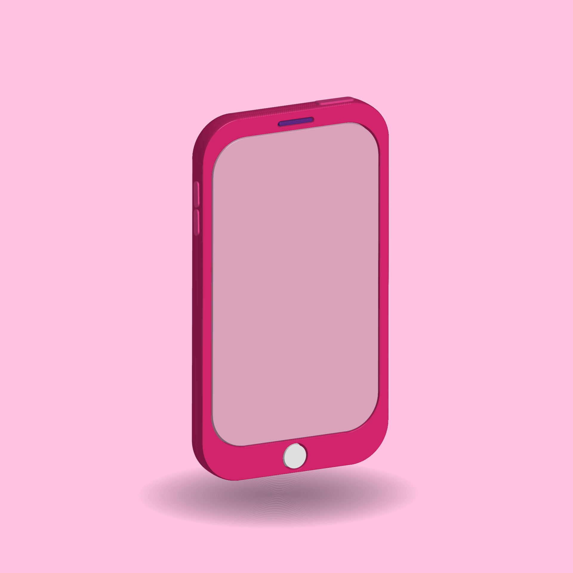 teléfono celular rosa aislado sobre fondo pastel. Ilustración de vector