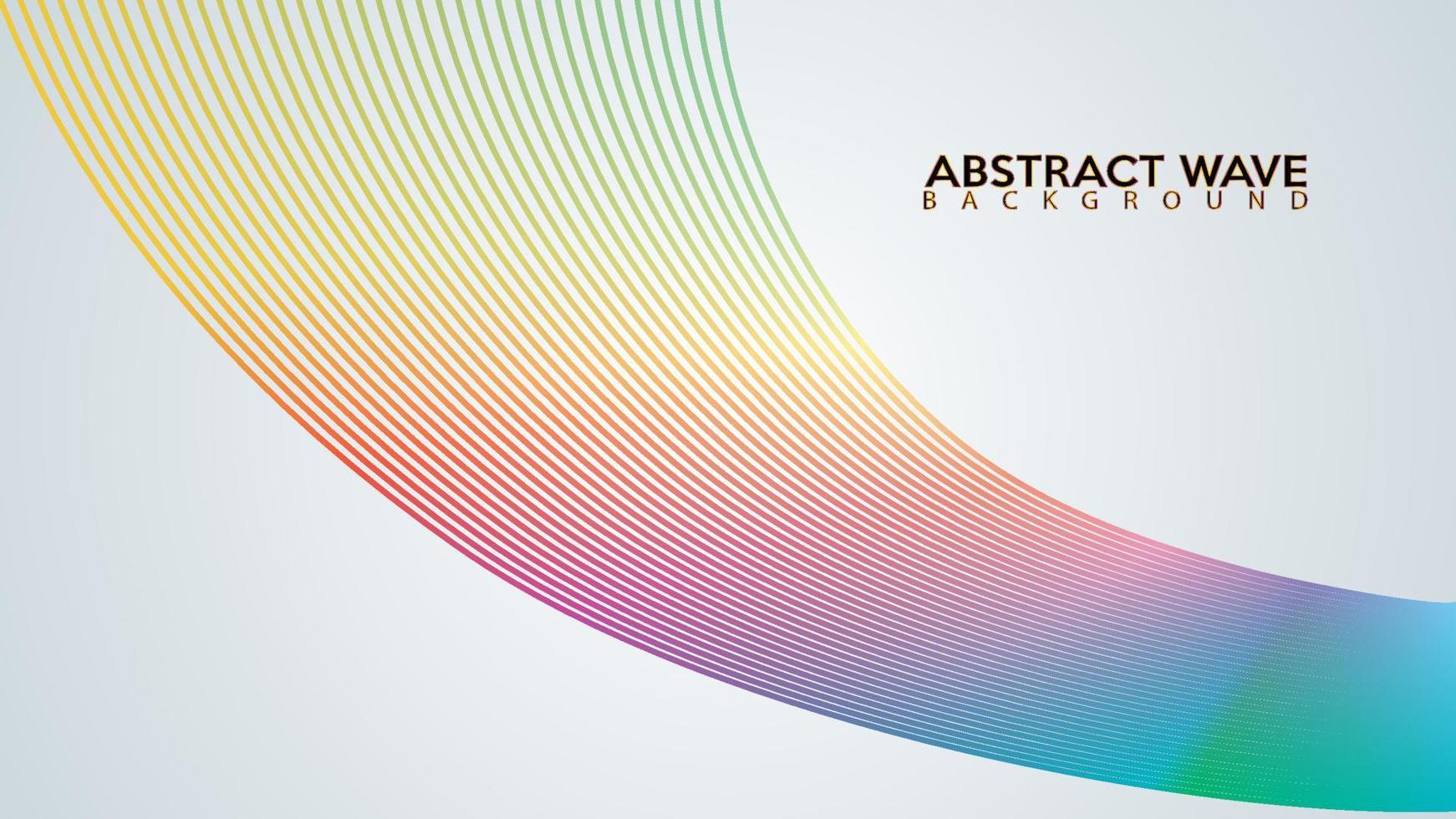 vector de diseño de fondo de línea de onda abstracta de arco iris, concepto de marco de espectro, fondo blanco, plantilla de diseño de audio de espectro colorido