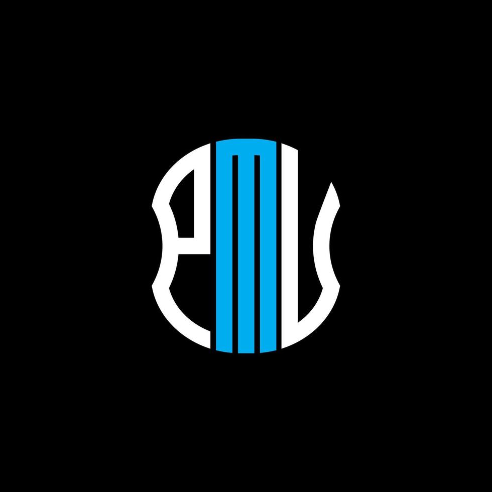 PMU letter logo abstract creative design. PMU unique design vector