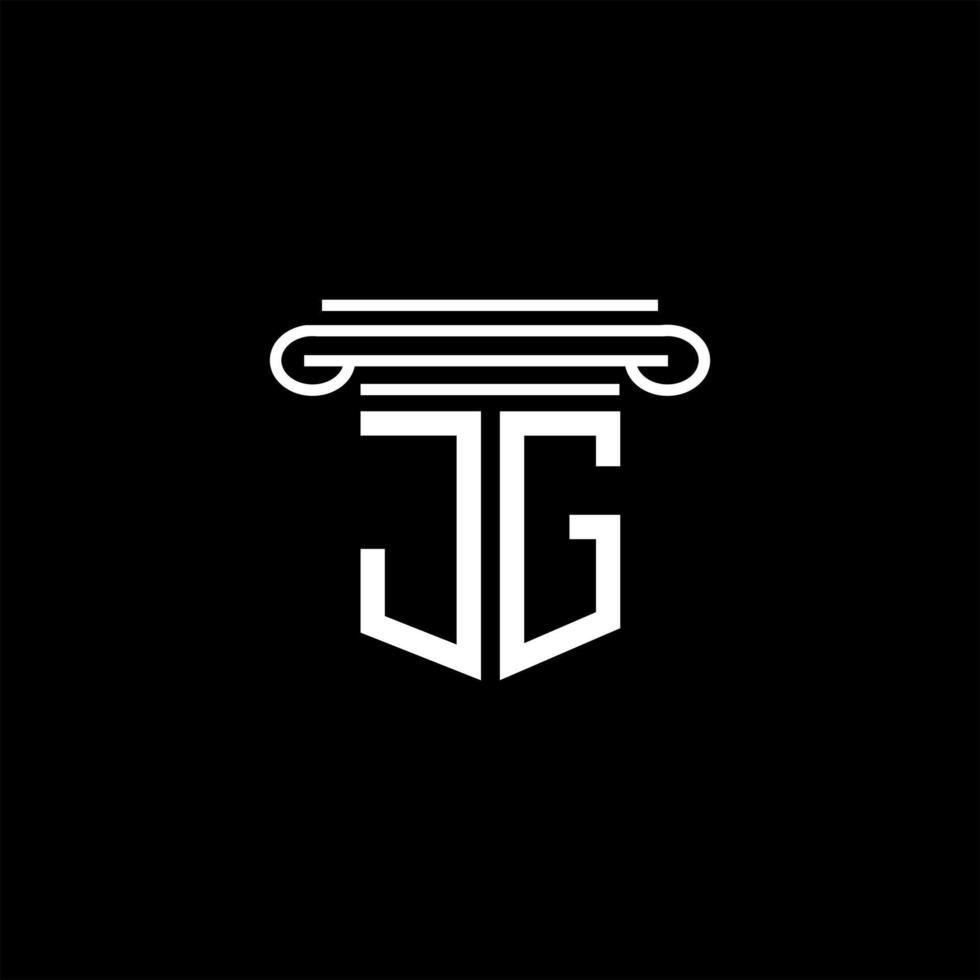 diseño creativo del logotipo de la letra jg con gráfico vectorial vector