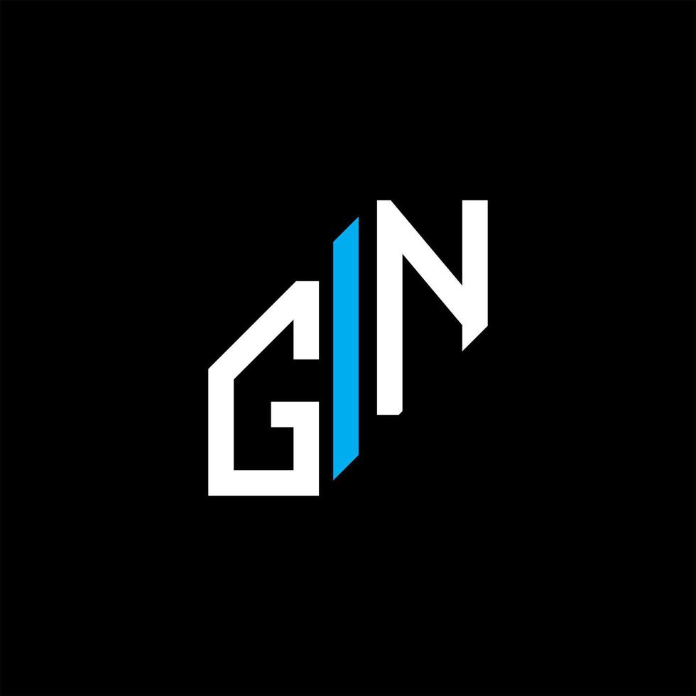 diseño creativo del logotipo de la letra gn con gráfico vectorial vector