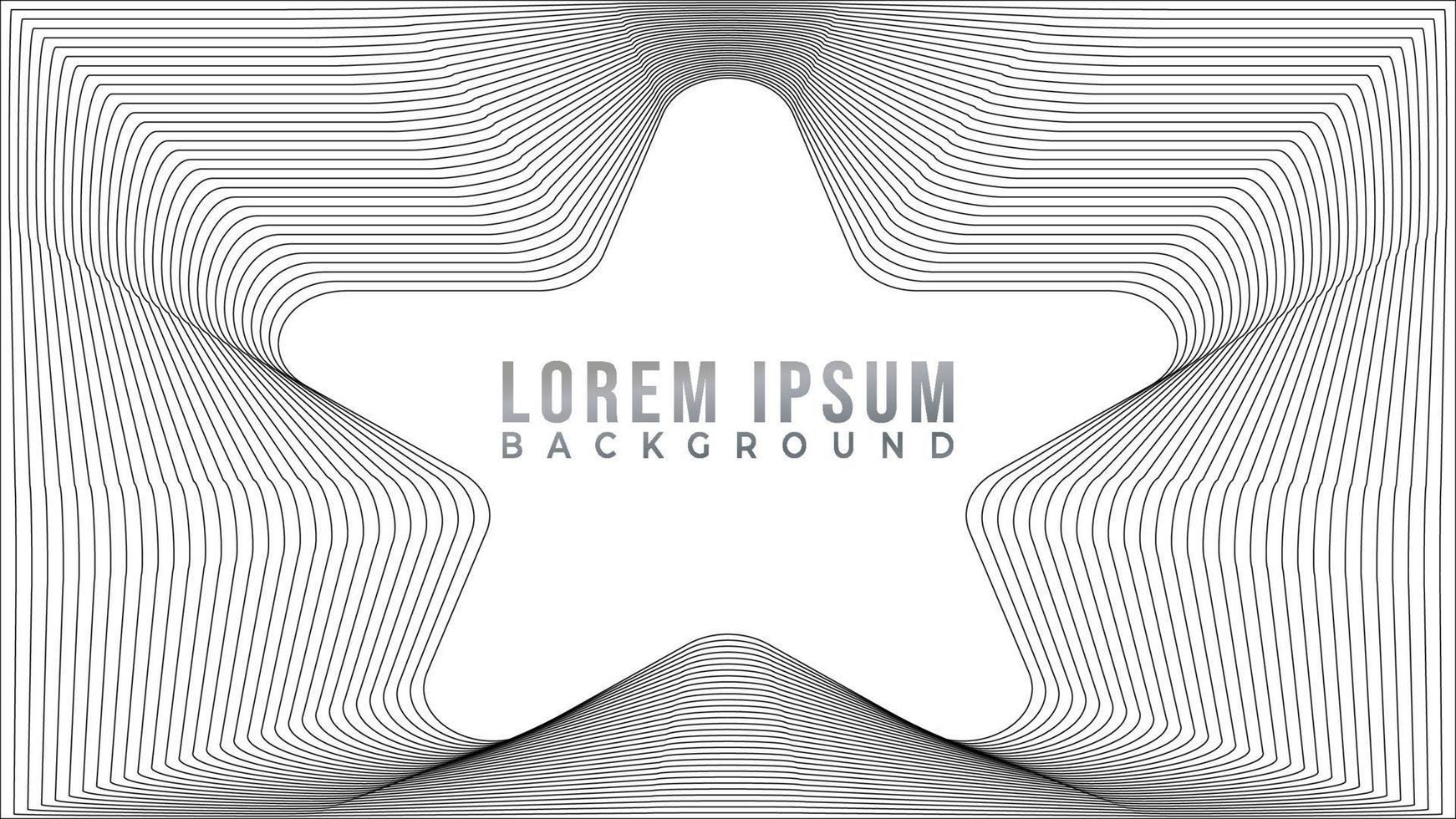 Rounded Star Frame Concept, Abstract Wave Line Background Design Vector, Monochrome, Cool Background Template vector