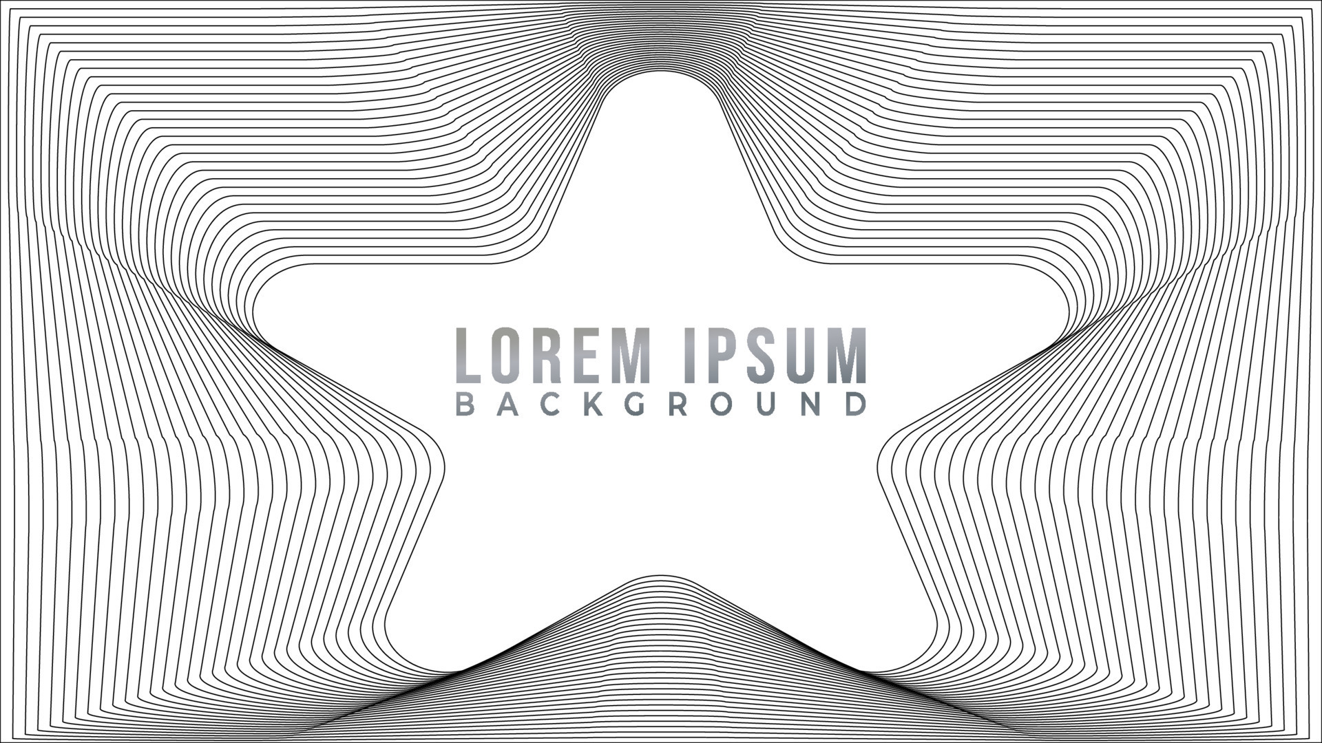 Rounded Star Frame Concept, Abstract Wave Line Background Design Vector