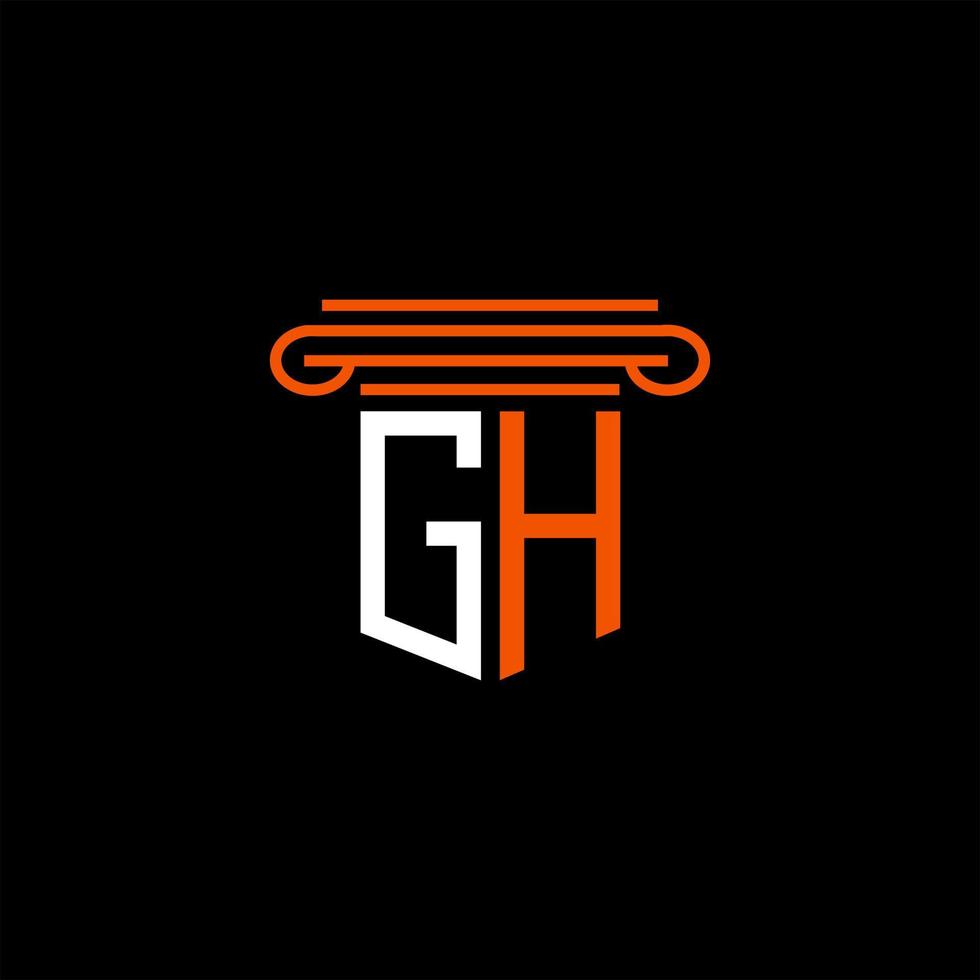 diseño creativo del logotipo de la letra gh con gráfico vectorial vector