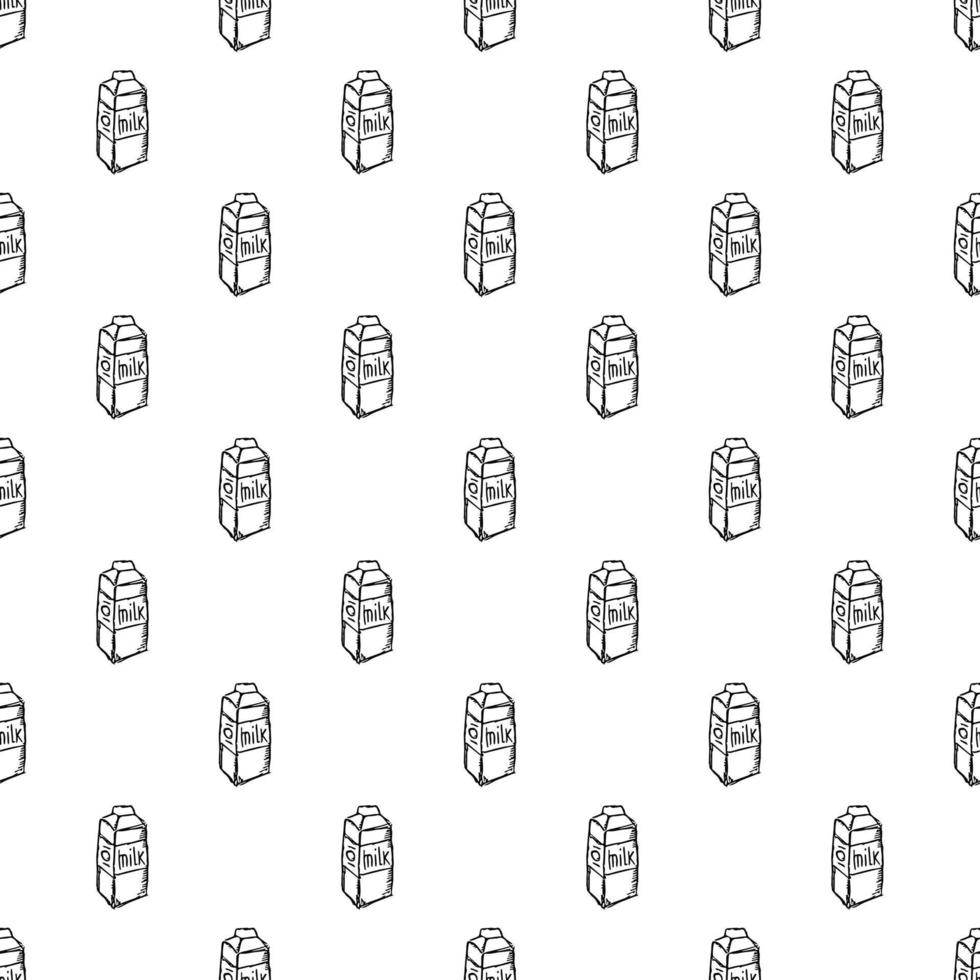 pattern with milk. vector doodle illustration with milk icon.  seamless milk pattern