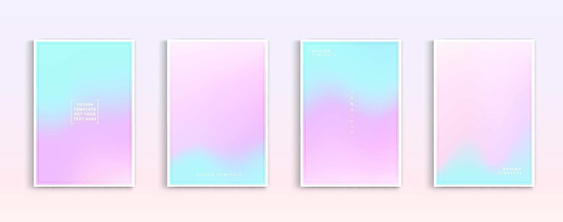 Pastel gradient backgrounds vector set. Soft tender white, pink, blue, purple and orange colours abstract background for app, web design, webpages, banners, greeting cards. Vector illustration design