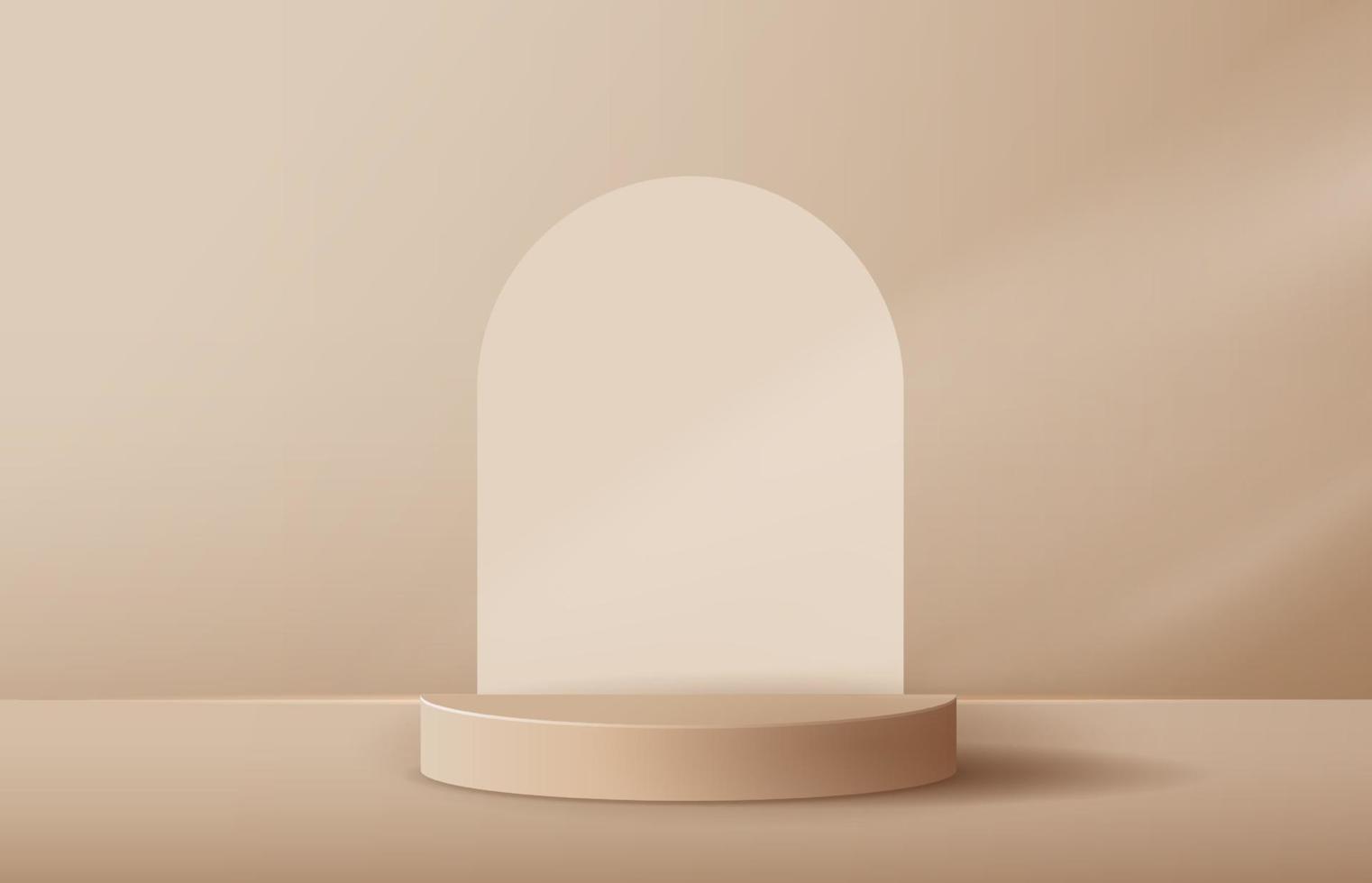 fondo marrón cosmético mínimo y pantalla de podio premium para la presentación del producto, marca y presentación del empaque. escenario de estudio con sombra de fondo. diseño vectorial vector