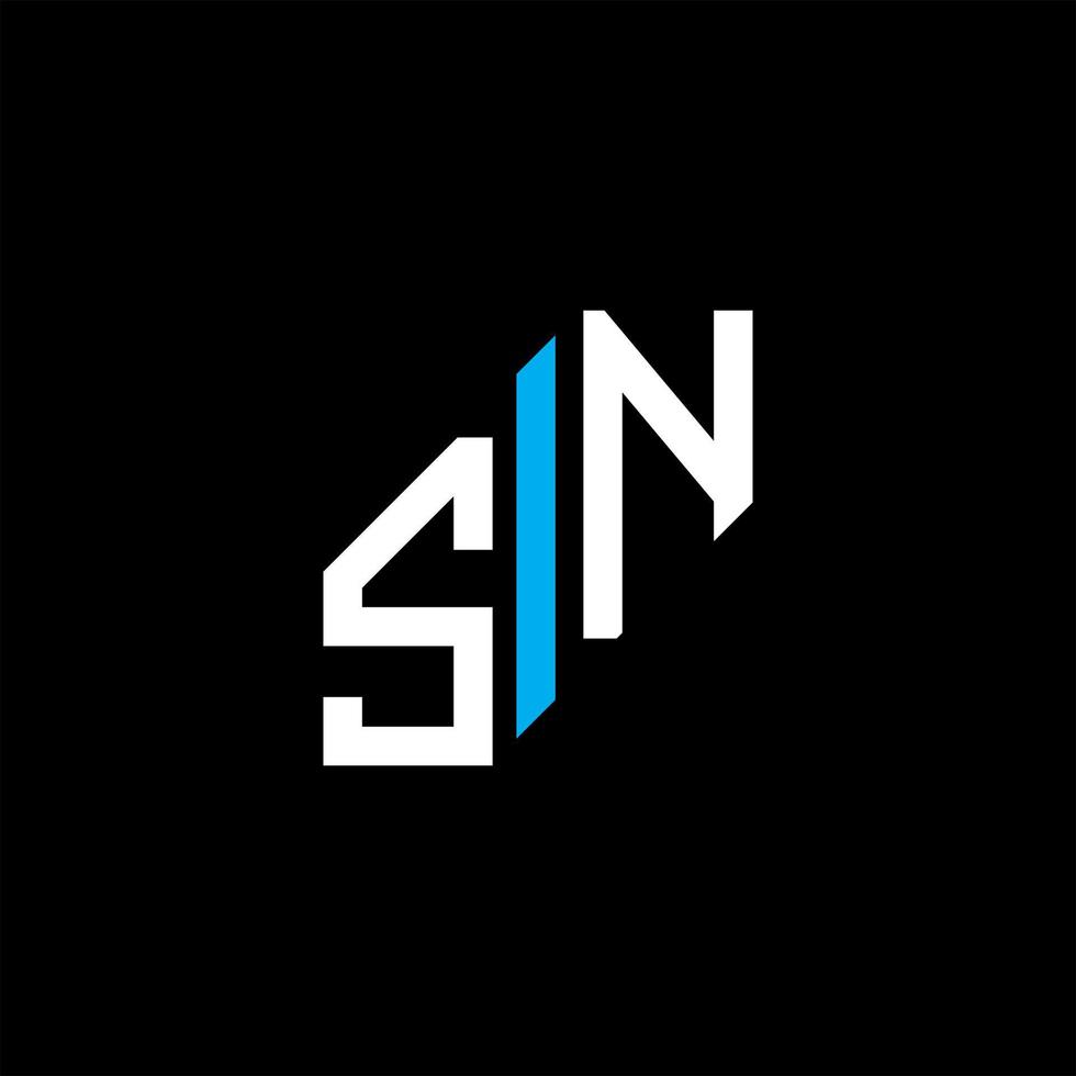 Diseño creativo del logotipo de la letra sn con gráfico vectorial vector