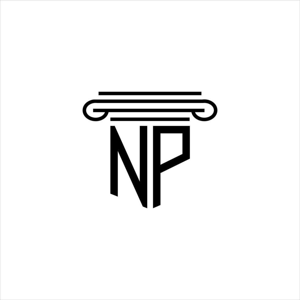 diseño creativo del logotipo de la letra np con gráfico vectorial vector