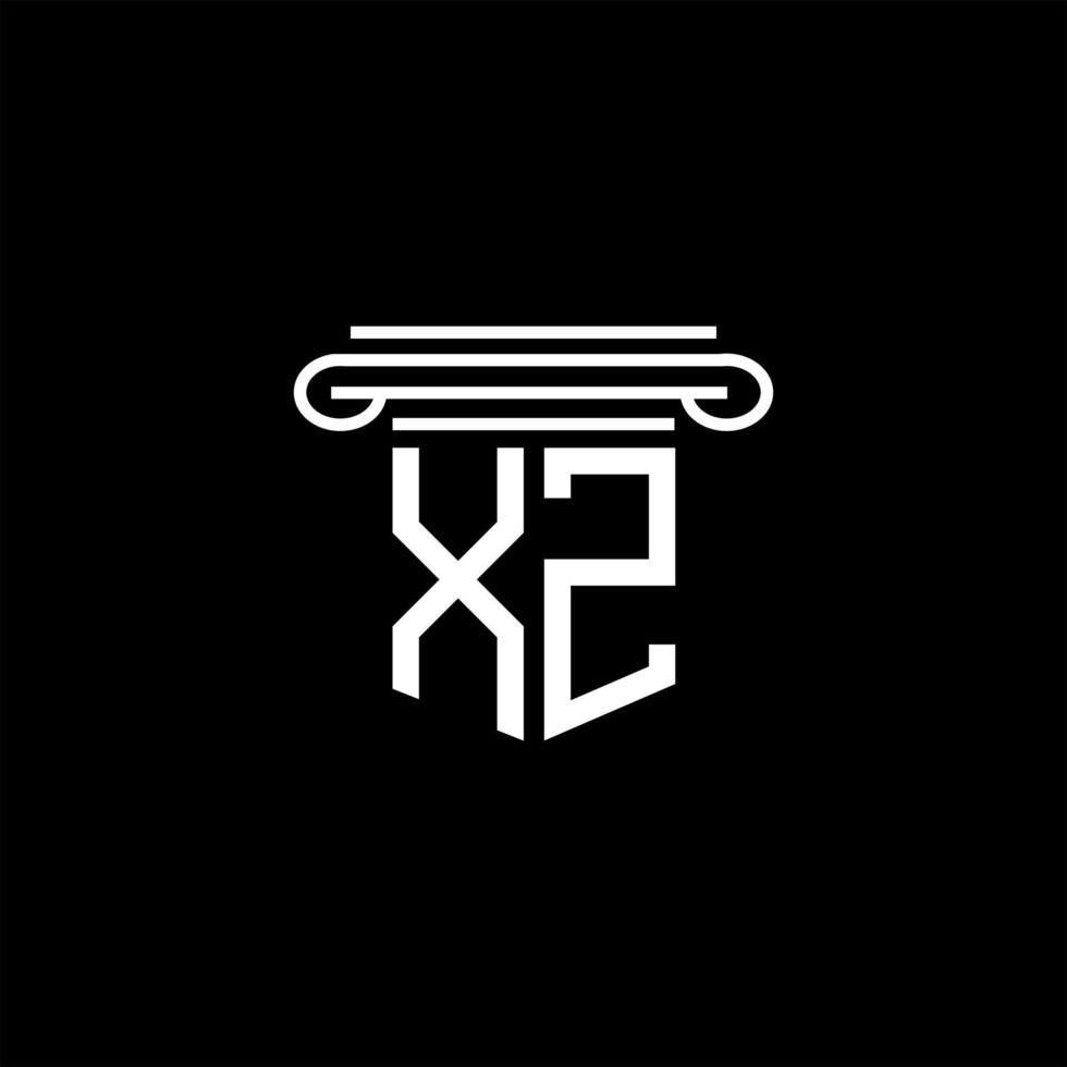 diseño creativo del logotipo de la letra xz con gráfico vectorial vector