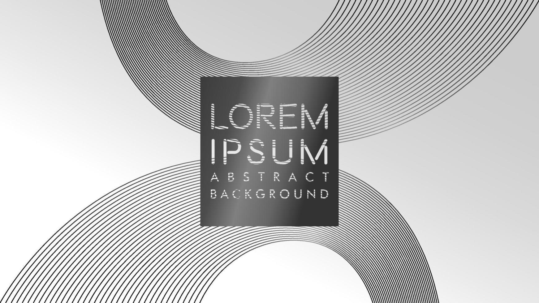 Monochrome Curved Lines Design Vector, Abstract Wave Line Background Design Template, Gray, Black, White vector