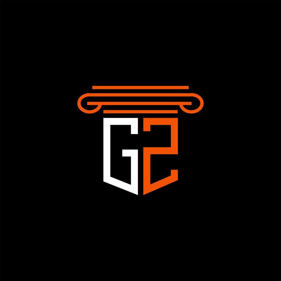 Diseño creativo del logotipo de la letra gz con gráfico vectorial vector