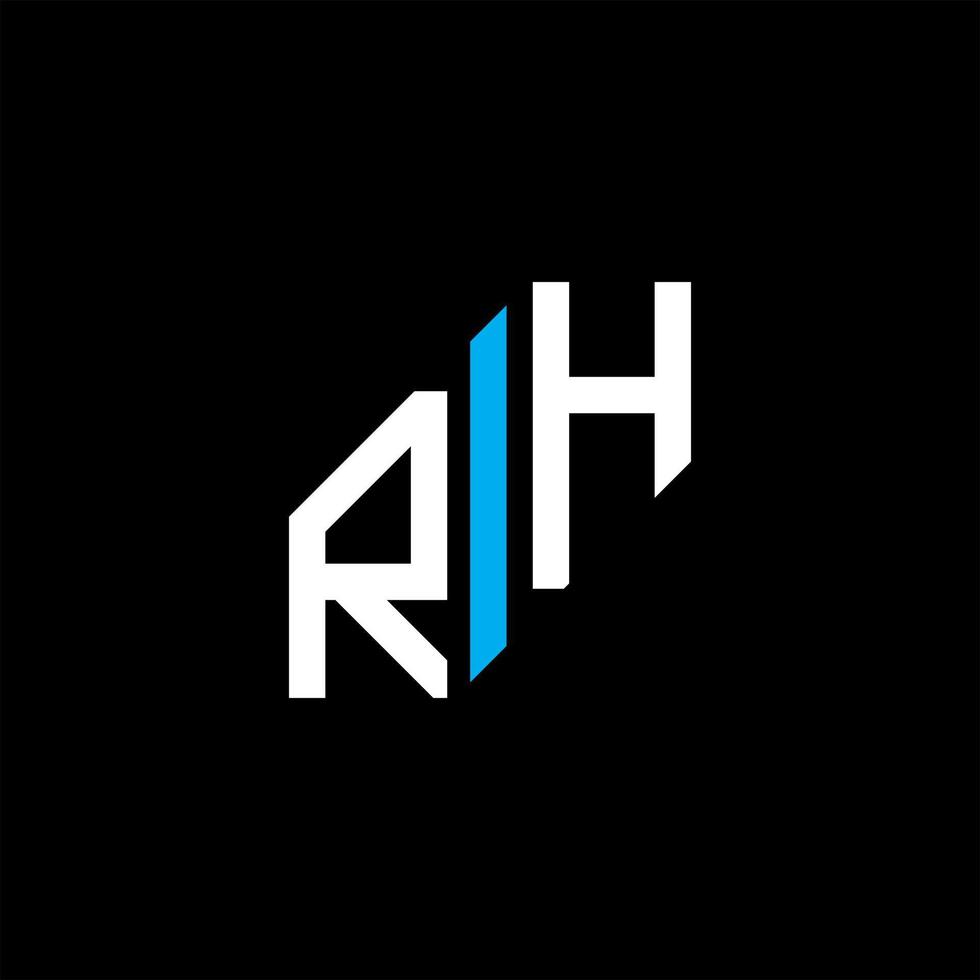 diseño creativo del logotipo de la letra rh con gráfico vectorial vector