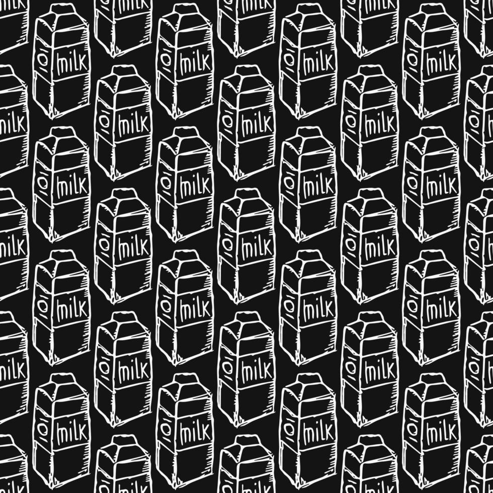 pattern with milk. vector doodle illustration with milk icon.  seamless milk pattern