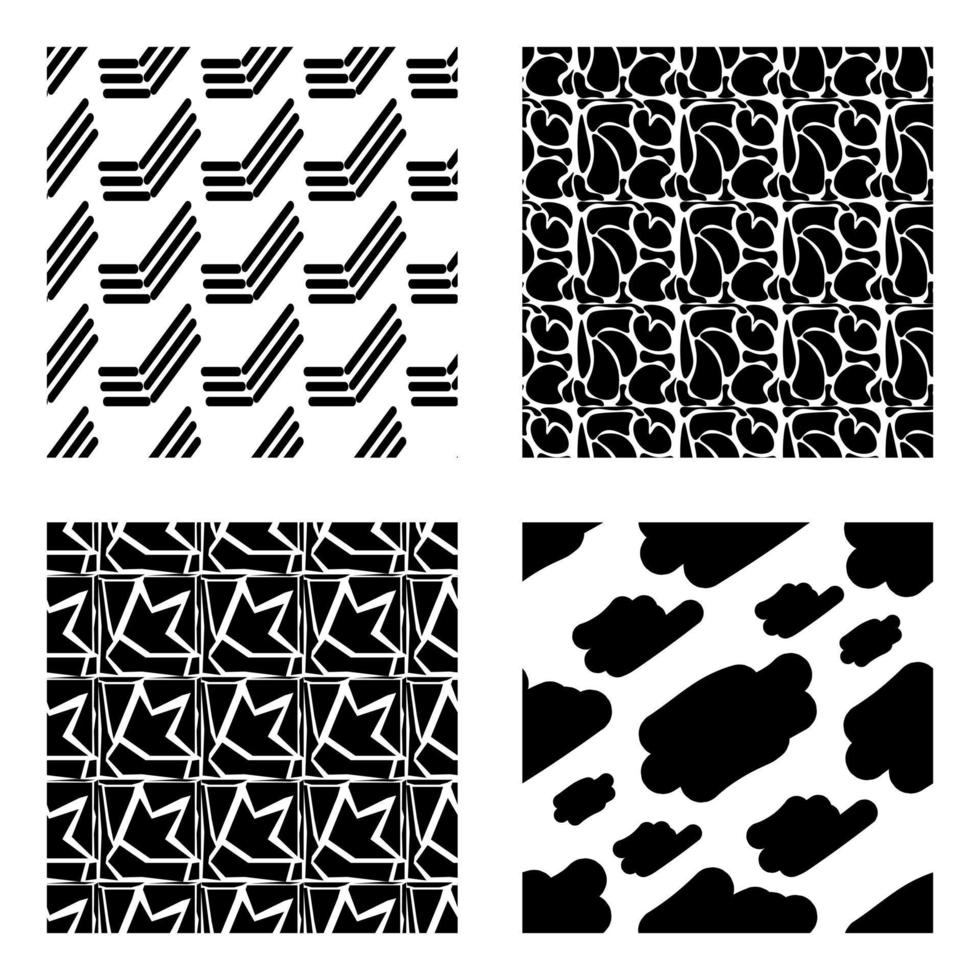 set of different seamless abstract patterns. doodle vector abstract background