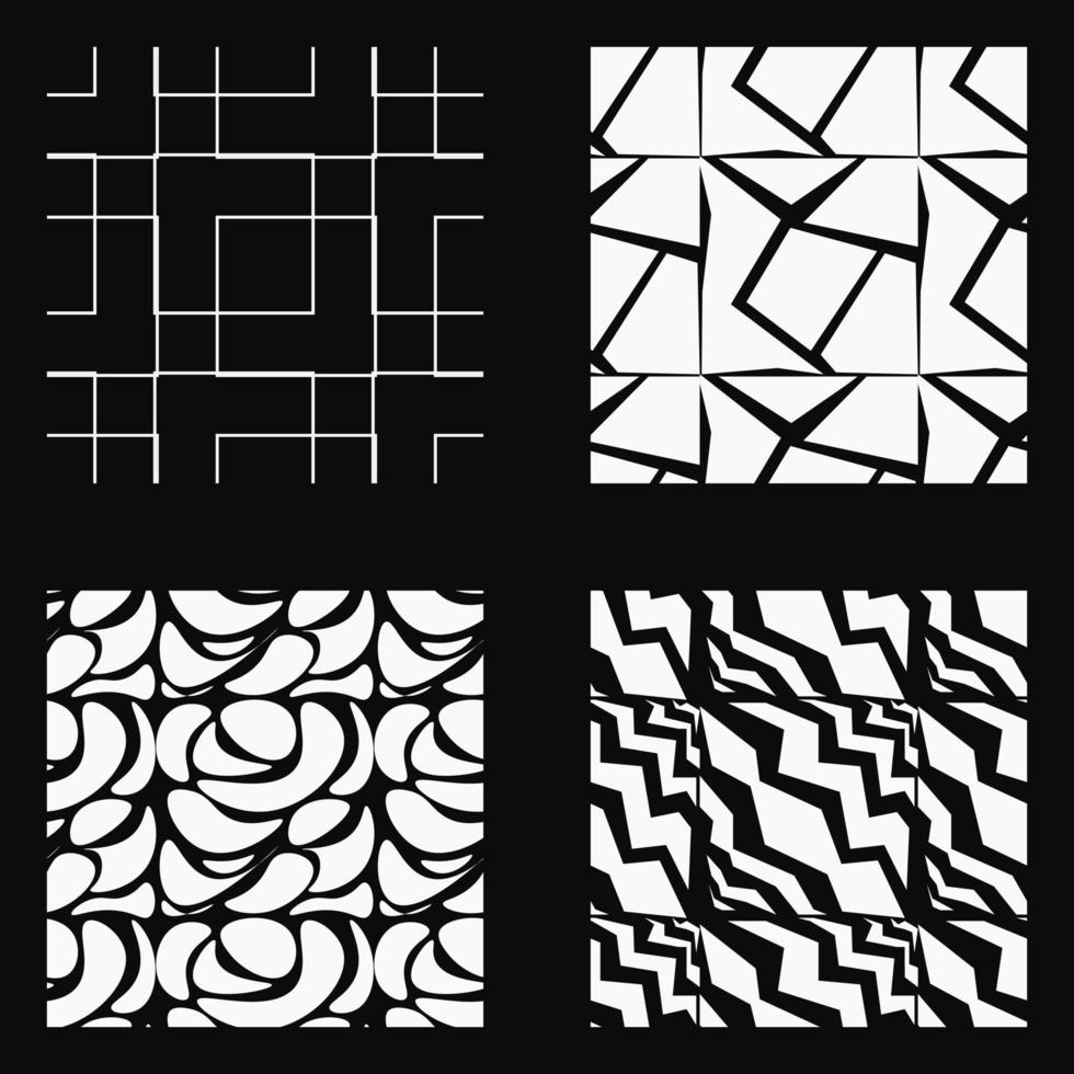 conjunto de diferentes patrones abstractos sin fisuras. garabato, vector, extracto, plano de fondo vector