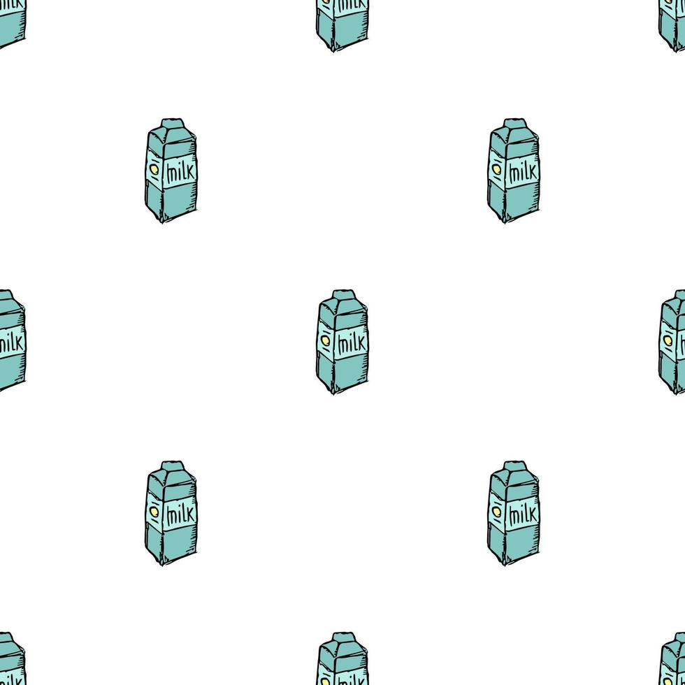 pattern with milk. vector doodle illustration with milk icon.  seamless milk pattern