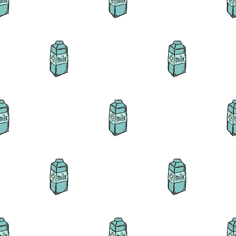 pattern with milk. vector doodle illustration with milk icon.  seamless milk pattern