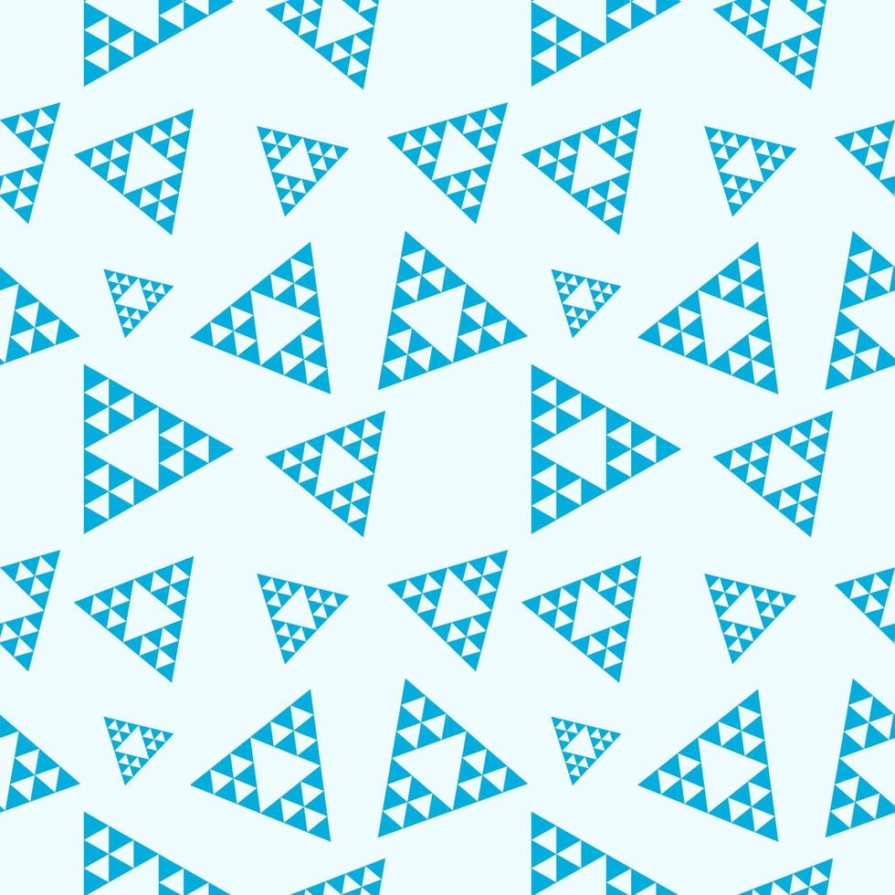 Abstract Triangles Shape Ornament . Triangular Geometric Seamless Pattern Design Template. Light Blue and Cyan Color Theme. vector