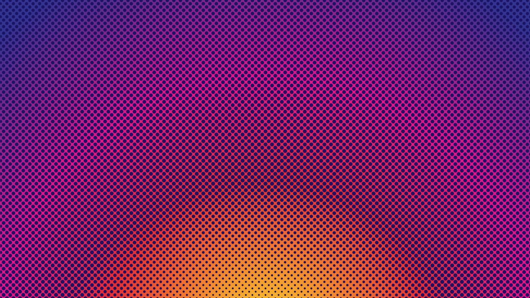 Colorful Halftone Background Design Template, Pop Art, Abstract Dots Pattern Illustration, Modern Texture Element, Radial Gradient Color, Orange Magenta Violet Purple Gradation Wallpaper vector