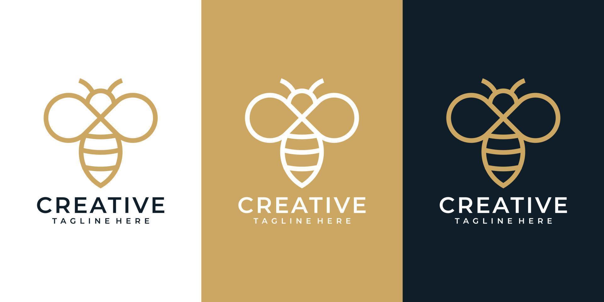 Creative monogram bee logo vector design collection