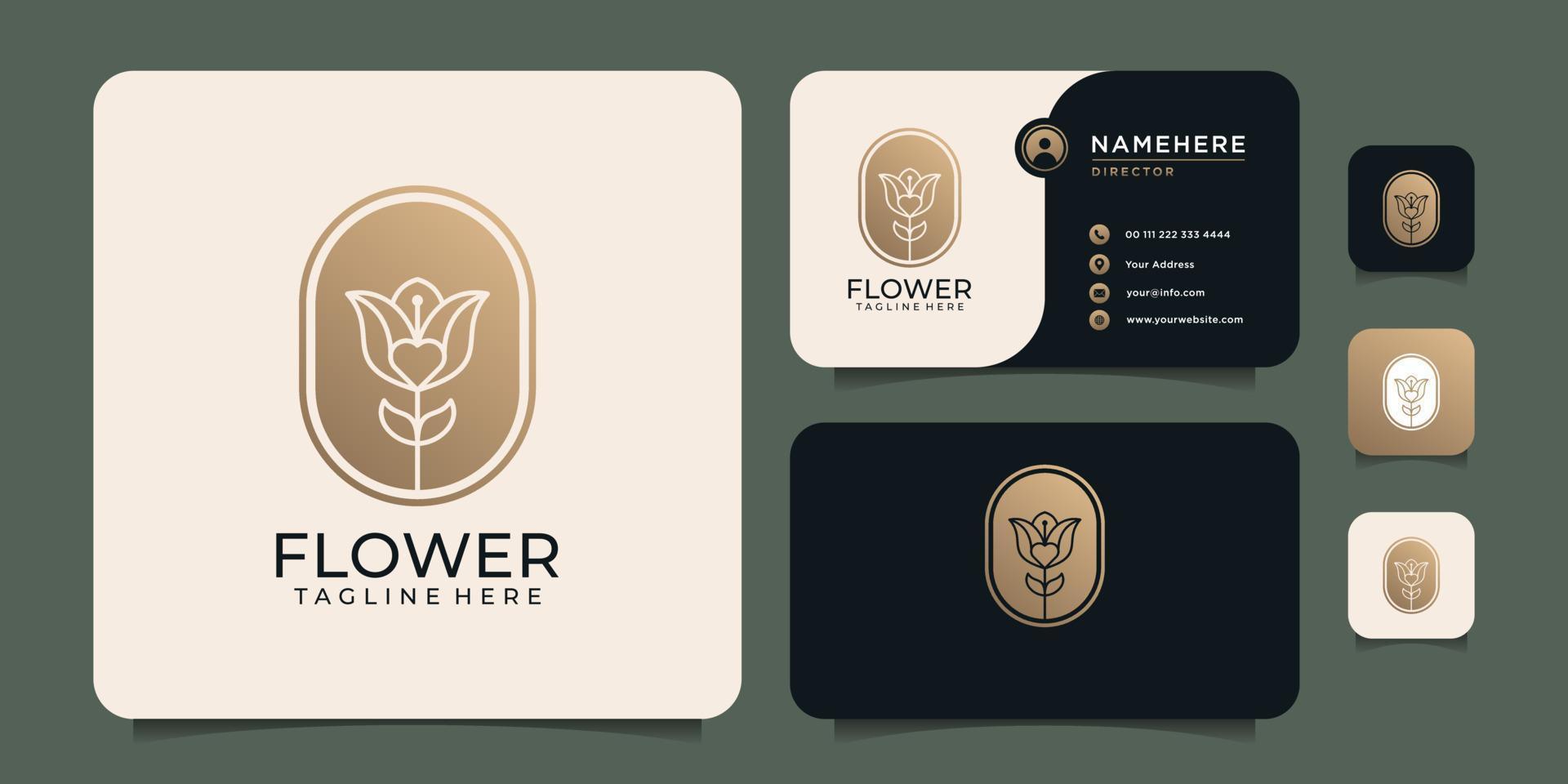 Feminine luxury modern spa flower logo vector design inspiration