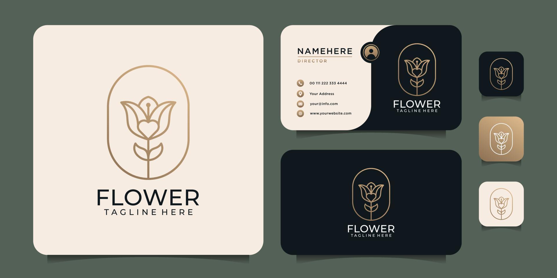 elementos de diseño de logotipo de flor de rosa de loto de belleza para spa naturaleza cosmética vector