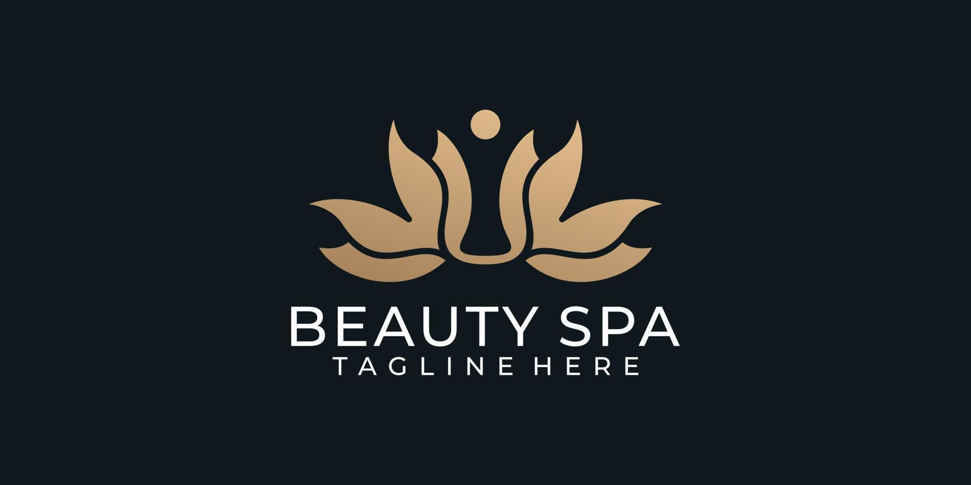 Luxury beauty spa boutique wedding feminine logo design inspiration vector