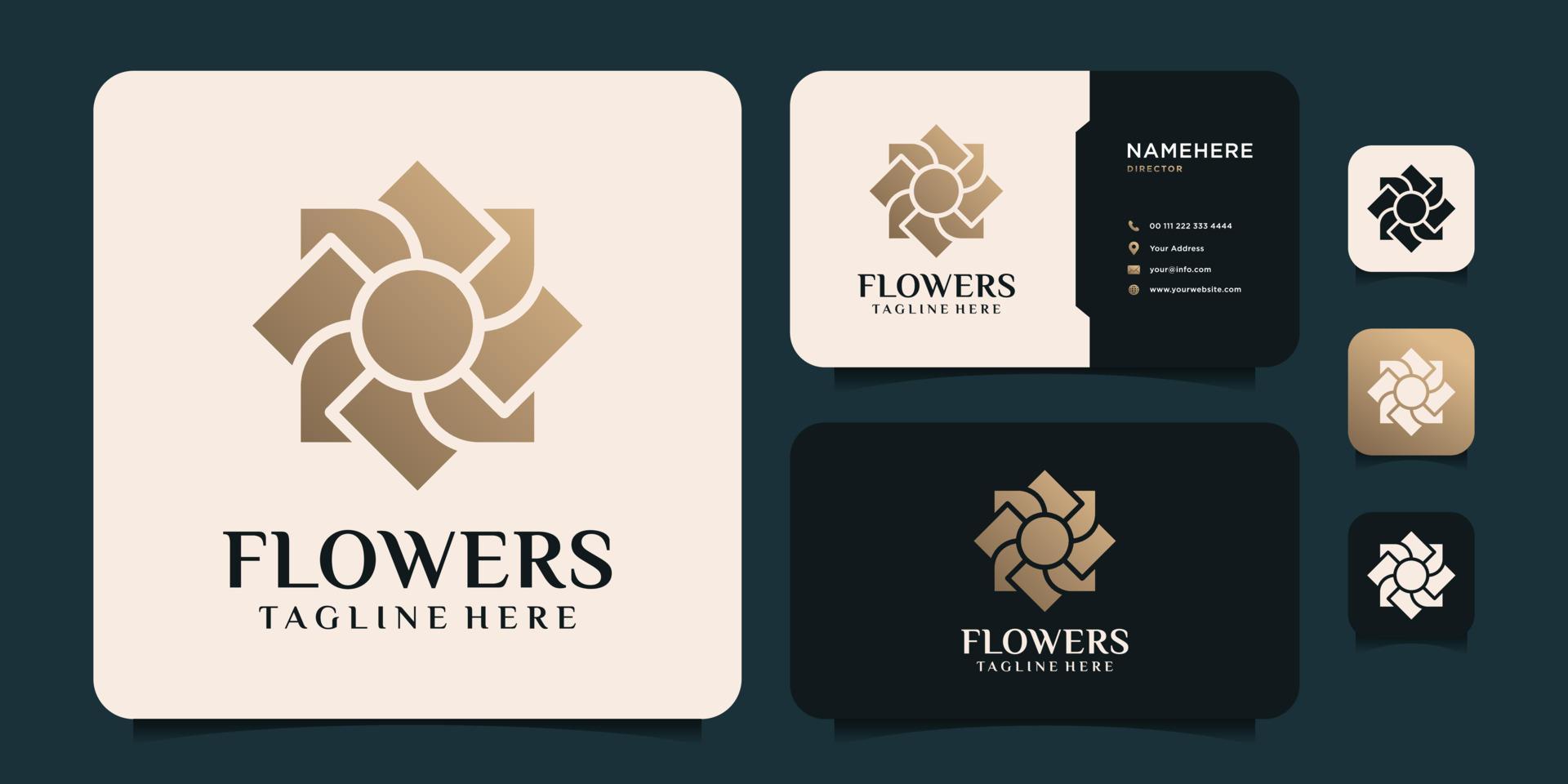 Luxury nature beauty spa flower logo symbol vector