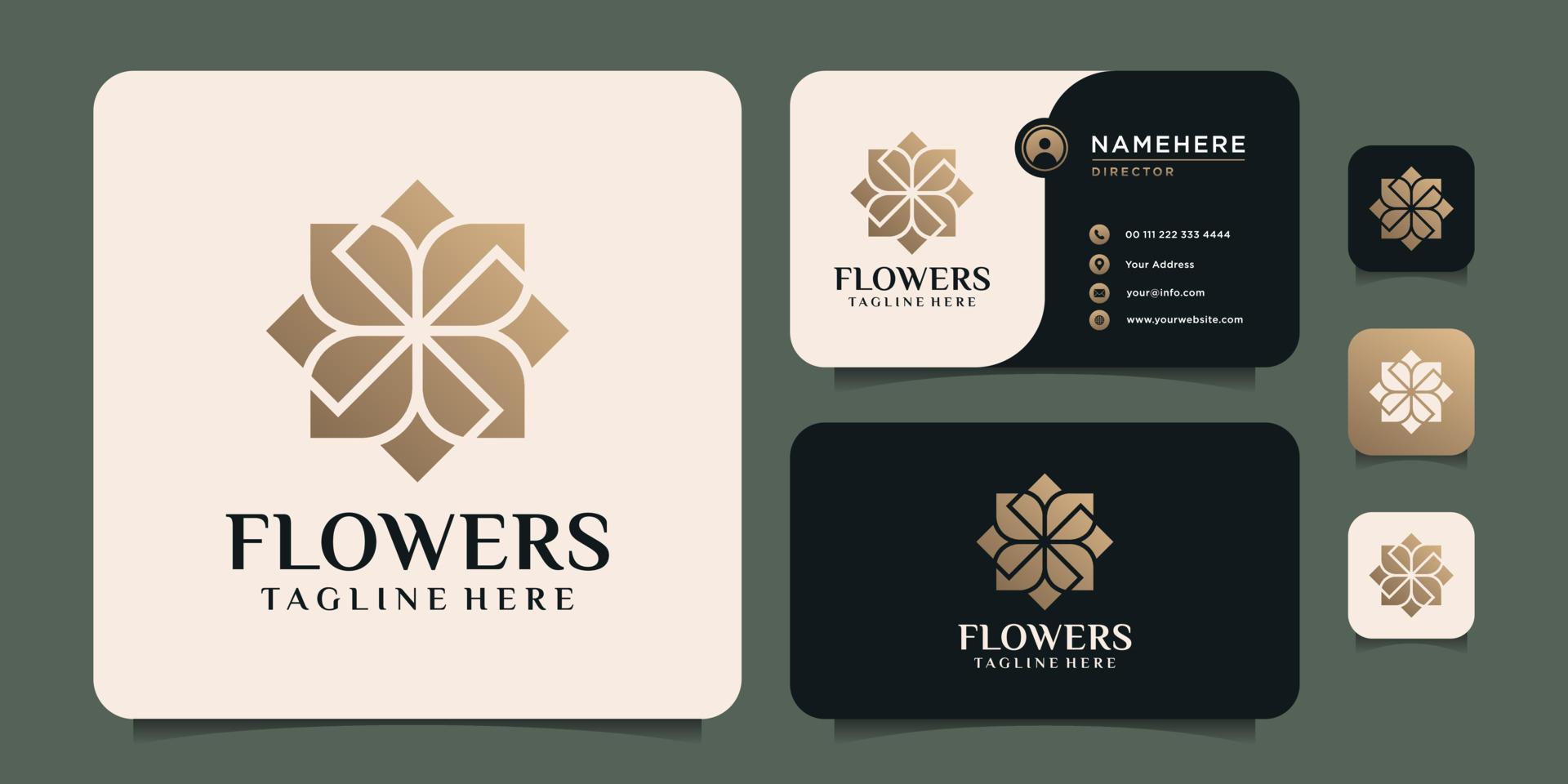 Beauty flower spa wellness health logo design symbol vector