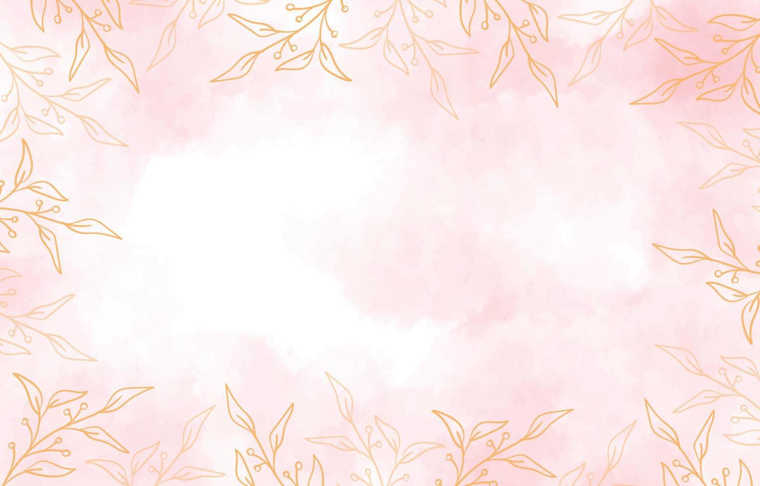 floral on watercolor cloud background vector
