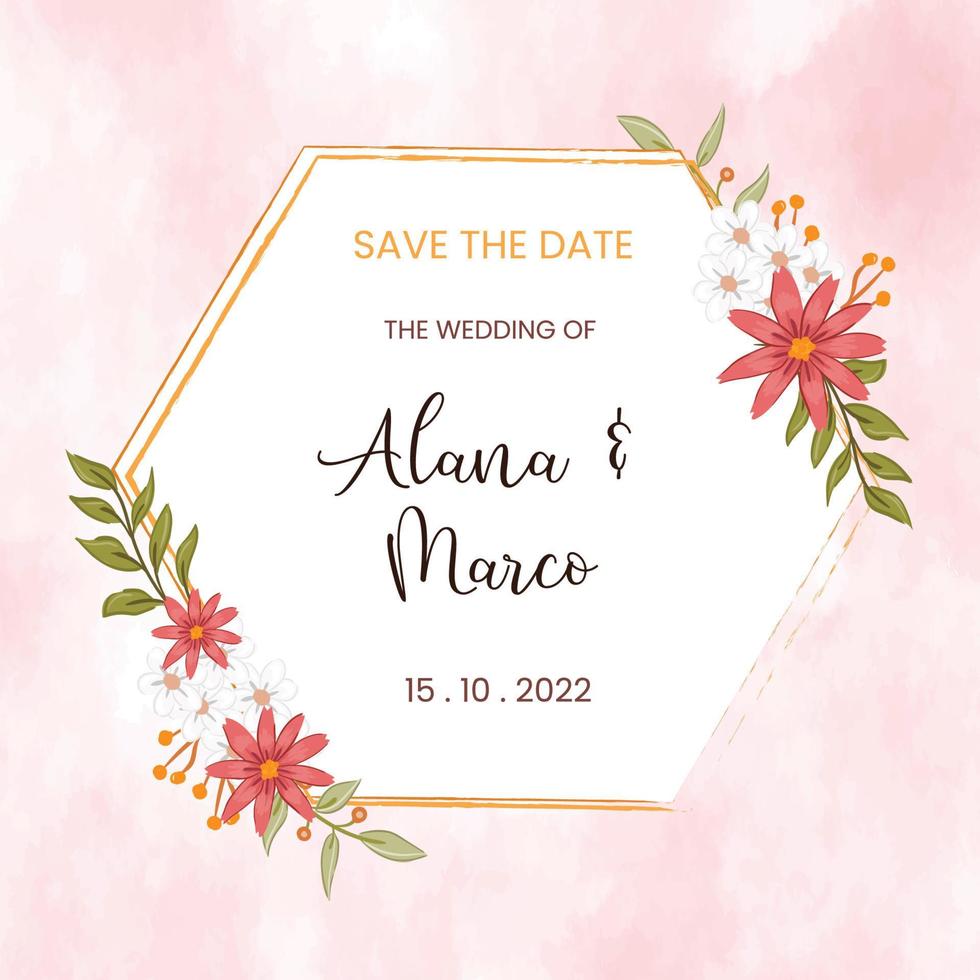 white flowers wedding floral frame vector