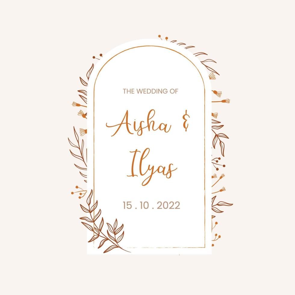 floral wedding frame vector
