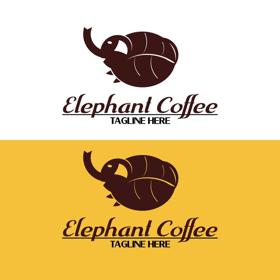 logotipo de la compañía de café elefante, logotipo de diseño único simple y moderno vector