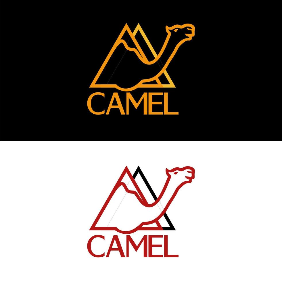 logotipo de mascota, icono de camello, diseño elegante único y moderno vector