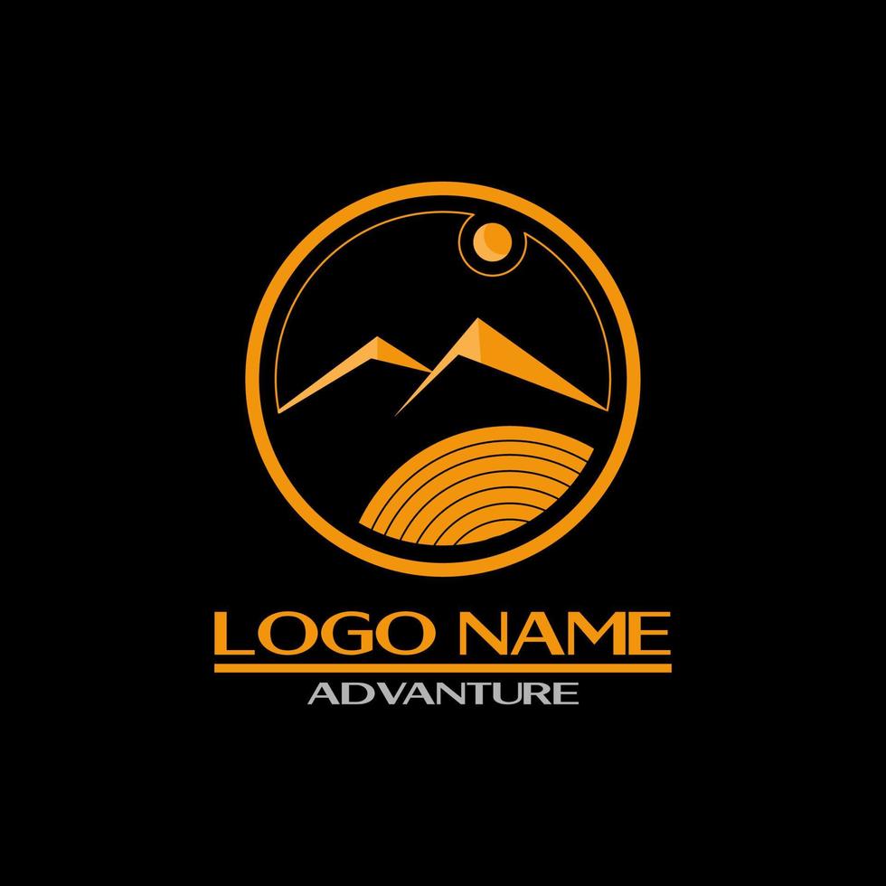 Geometric logo symbol of scenery, simple, unique and modern design vector