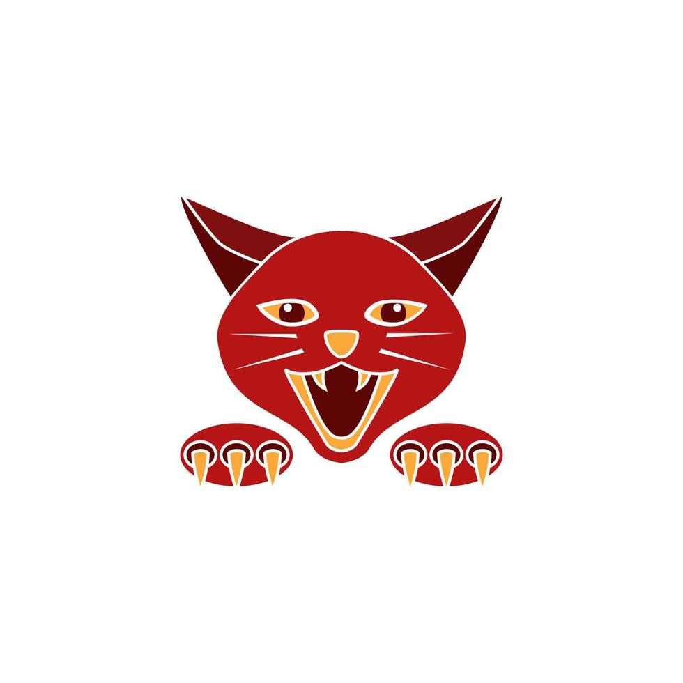 logotipo de mascota, icono de gato, diseño elegante único y moderno vector