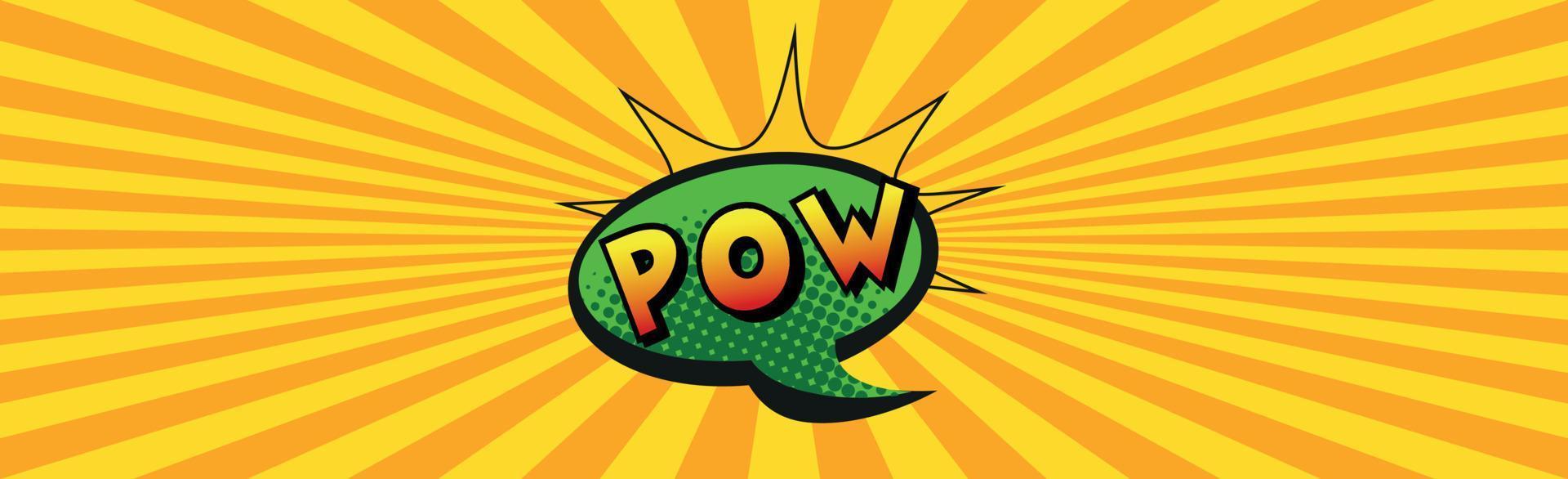 Comic zoom inscription POW on a colored background - Vector