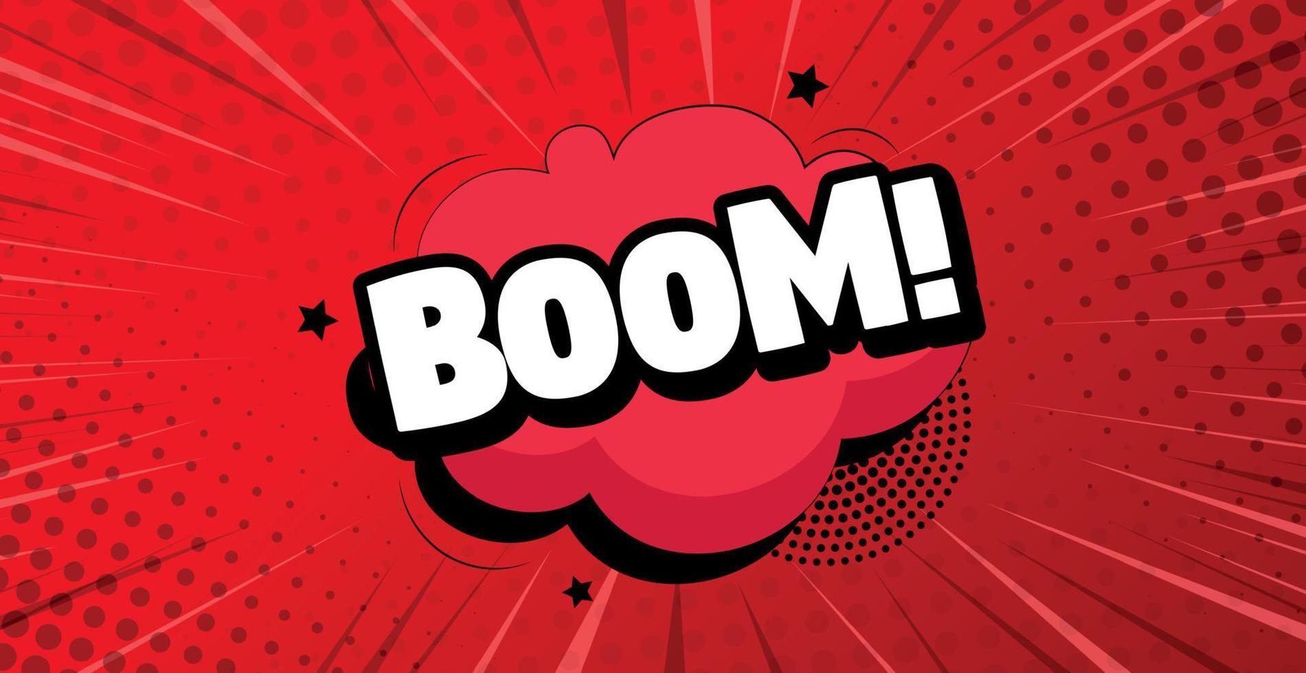 boom de letras cómicas sobre fondo blanco - vector